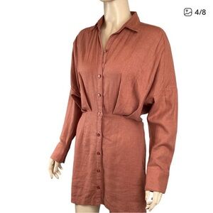 Abercrombie & Fitch Rust Long Sleeve Dress
